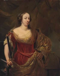 Portræt af Marie Louise Gonzaga 1611-1667, dronning af Polen.