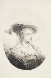 Ung Dame med Plumed Hat, 1644