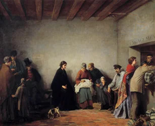 Piete-bjerget. Maleri af Ferdinand Heilbuth (1826 - 1889)