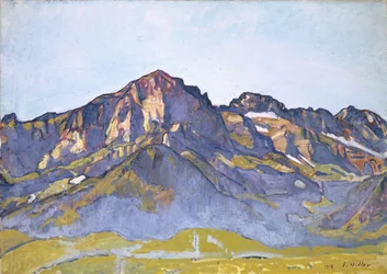 Dents Blanches på Champéry i morgensolen, 1916.