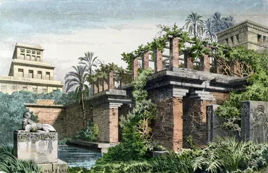 Babylons hængende haver, fra en serie om „Verdens syv underværker“ udgivet i „Münchener Bilderbogen“, 1886