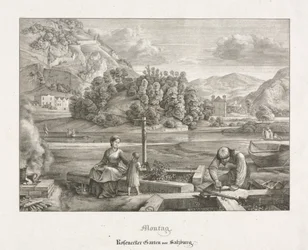 Syv udsigter i Salzburg og Berchtesgaden: Mandag: Rosenecker Garden Salzburg, 1823.