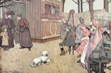 Skørt teater, i Imagier of childhood, ca. 1900 (gravering)