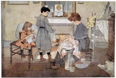 Babyens bad, ca. 1930 (tryk)