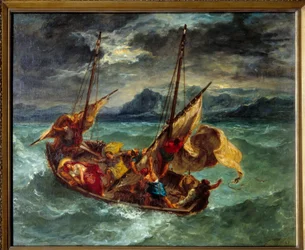 Kristus ved Generaseth-søen (Genesareth). Maleri af Eugene Delacroix (1798-1863)