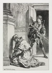 Hamlet: Hamlet forsøger at dræbe kongen, 1843.