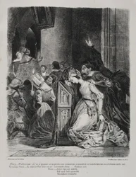 Illustrationer til Faust: Marguerite i kirken, 1828.