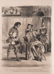 Illustrationer til Faust: Méphistophélé modtager skoledrengen, 1828.