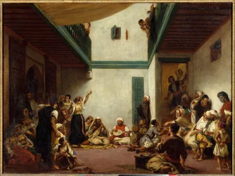 Jødisk bryllup i Marokko. Maleri af Eugène Delacroix (1798-1863)