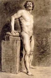 Mandlig akademiskikkelse, sandsynligvis Polonais, stående, 1821