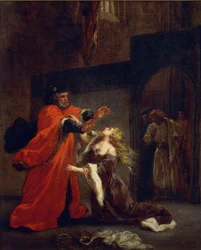 Othello, akt I, scene 3: Desdemona ved sin fars fødder, 1852