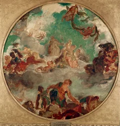Fred kom for at trøste mænd og bringe overflod tilbage Maleri af Eugene Delacroix (1798-1863) 1849-1854 Diam. 78 cm Paris, Musee Carnavalet