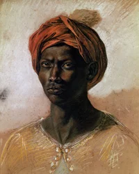 Portræt af en tyrker i en turban, ca. 1826 (pastel på papir)