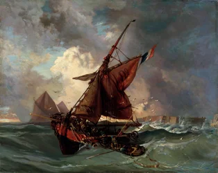 Skibe i et stormfuldt hav, 1800-tallet