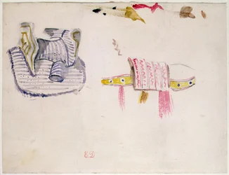Studier af arabiske sadler, ca. 1832 (akvarel)