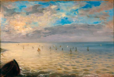 Havet set fra Dieppes højder. Maleri af Eugene Delacroix (1798-1863)