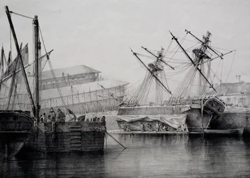 Brigantine, litografi af Ferdinand Perrot