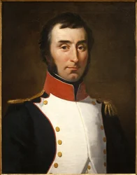 Portræt af Andre Massena (1758-1817, hertug af Rivoli og prins af Essling, marechal af imperiet), der kommanderede 2. bataljon af Var (1792). Maleri af Ferdinand Wachsmuth (1802-1869), olie på lærred