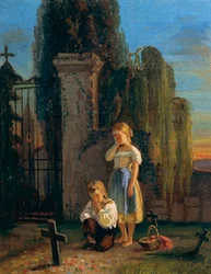 Forældreløse børn, af Ferdinando Buonamici (1820-1892)