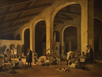 Frivillige toscanske kunstnere på kasernen i Modena