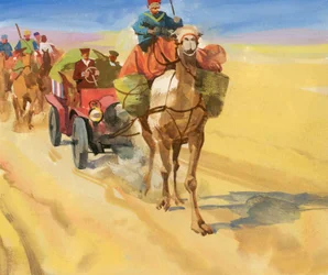 Ten thousand mile motor race (gouache på papir)