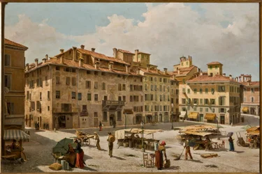 Piazza Grande i Modena (olie på lærred)