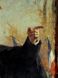 Hånd. Detalje af portrættet af Paul Déroulède (1846-1914), fransk nationalistisk aktivist, der peger med fingeren