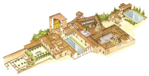 Alhambra, Granada, Spanien. Kongelige paladser