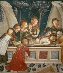 Jesus i graven med apostlene og hans mor (fresko)