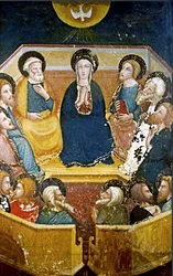 Jomfru med apostlene - detalje