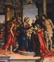 Sankt Katharina af Alexandrias mystiske bryllup, af Filippino Lippi (ca. 1457-1504), basilikaen San Domenico, Bologna