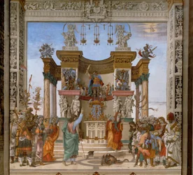 Sankt Philip beder et monster om at forlade Mars-templet i Hierapolis (maleri)