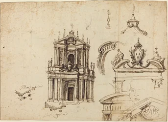 Studier til facaden af Santa Cristina [recto]