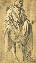 Studie af menneskelig mandsfigur, blyantstegning af Filippo Lippi (ca 1457-1504)