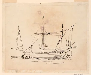 Tegning, Et sejlskib, 1770-1800