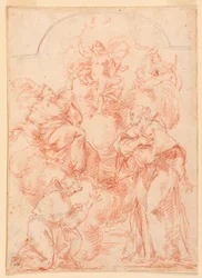 Tegning, studie til et alterbillede med Jesusbarnet, 1750-1800