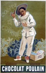 Annoncering for Chocolat Poulain: "" Smag og sammenlign". Af Fermin Bouisset