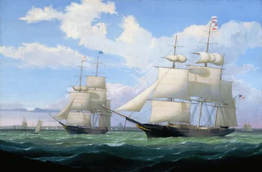 Skibene „Winged Arrow“ og „Southern Cross“ i Bostons havn