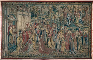 Bathsheba beordret til paladset, Davids og Bathshebas billedtæppe, ca. 1510-15