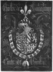 Charles de Bourgognes våbenskjold (1433-77) Greve af Charolais, 3. kapitel af Ordenen af Det Gyldne Skind, Dijon, 1433
