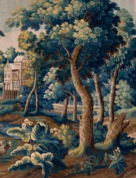 flamsk gobelin. Slut 17. århundrede. Ejendom af kirken Sint-Walburgakerk Oudenaarde (Dekenij van de Sint-Walburga).