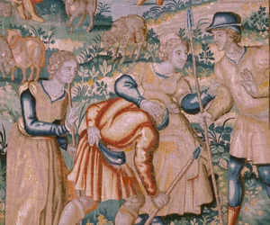 flamsk gobelin. Håndklapper. Atelier af Oudenaarde. 17. århundrede.