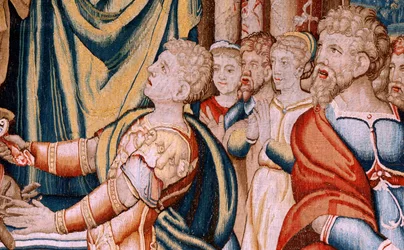 flamsk gobelin. Serien Hannibals historie. Hannibals ed (Juramento de Aníbal). Første gobelin i serien. Tegnefilm anonym mester i Holland. Bruxelles