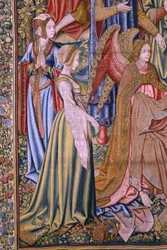 flamsk gobelin. Serien The History of Saint John the Baptist: The Baptism of Christ (Het doopsel van Christus). Bruxelles atelier. 1515-1520.