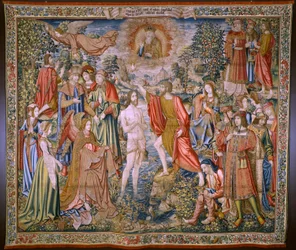 flamsk gobelin. Serien The History of Saint John the Baptist: The Baptism of Christ (Het doopsel van Christus). Bruxelles atelier. 1515-1520.