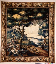 flamsk gobelin. Såkaldt verdure. Fremstilling af Oudenaarde. Privat samling. 1600-tallet (?).