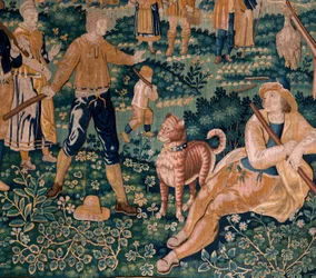 flamsk gobelin. Gåselegen. Atelier af Oudenaarde. 341x395 cm. Inv (83058)-7 / 0008. 1600-tallet.