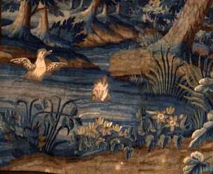 flamsk gobelin. udholde. Slut 17.-begyndelsen af ​​1700-tallet. Ejendom af kirken Sint-Walburgakerk Oudenaarde (Dekenij van de Sint-Walburga). Detalje.