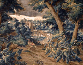 flamsk gobelin. udholde. Slut 17.-begyndelsen af ​​1700-tallet. Ejendom af kirken Sint-Walburgakerk Oudenaarde (Dekenij van de Sint-Walburga). Detalje.