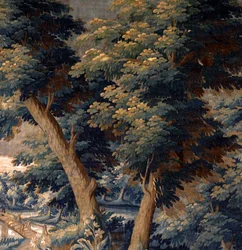 flamsk gobelin. udholde. Slut 17.-begyndelsen af ​​1700-tallet. Ejendom af kirken Sint-Walburgakerk Oudenaarde (Dekenij van de Sint-Walburga). Detalje.